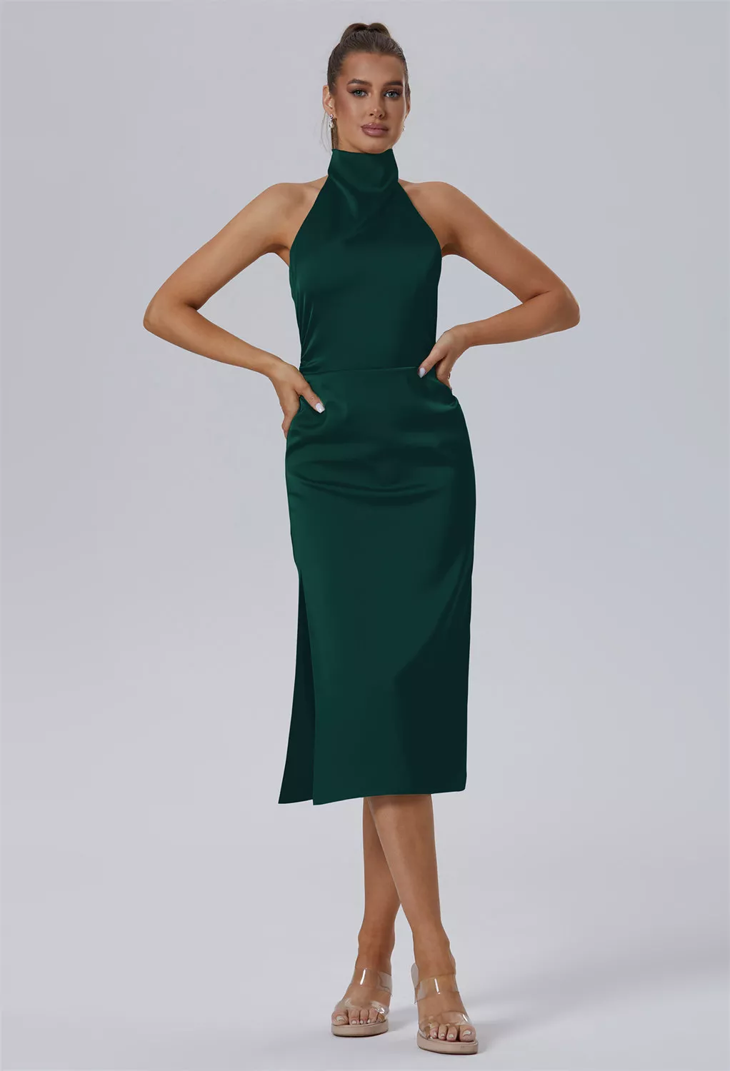 AW Cyclone Hunter Green  Spring Wedding Guest Dresses